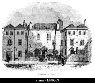 Une gravure de Cromwell's House, Clerkenwell numérisées à haute résolution à partir d'un livre imprimé en 1867. Banque D'Images