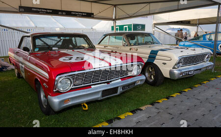 1964 Ford Falcon du sprint. Dans le paddock au Goodwood Revival 2014, Sussex, UK. Shelby Tasse entrants. Banque D'Images