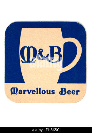 Publicité Vintage Beermat M&B Beer Banque D'Images