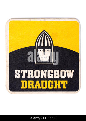 Vintage Beermat Cidre Strongbow Publicité Banque D'Images