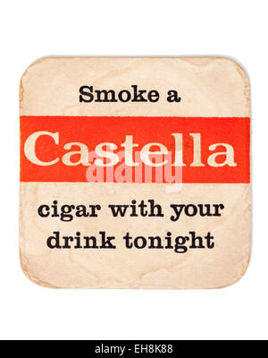 Publicité Cigares Vintage Beermat Castella Banque D'Images