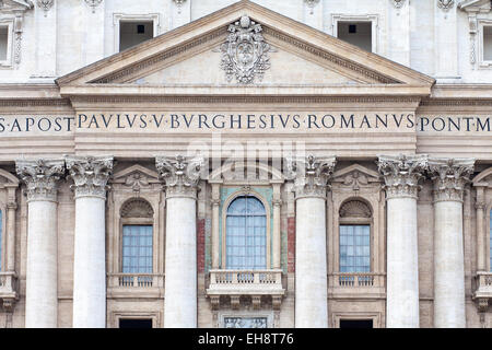 Cité du Vatican, Cité du Vatican - le 16 septembre 2010 : Détail de la Basilique Saint-Pierre, Vatican Banque D'Images