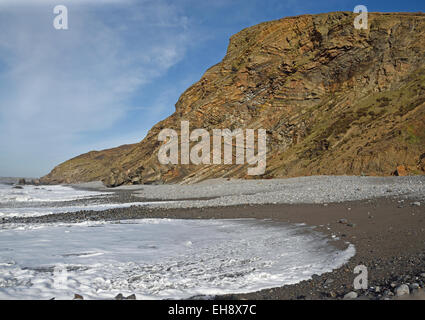 Millook , Cornwall. Les falaises d'afficher une série de plis couchés chevron et défauts, considéré comme le meilleur exemple au Royaume-Uni. Banque D'Images