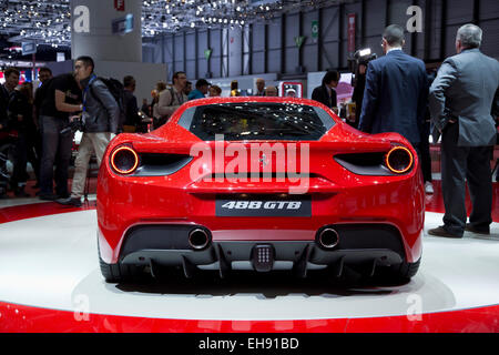 Ferrari 488 GTB lance au Salon de Genève 2015 Banque D'Images