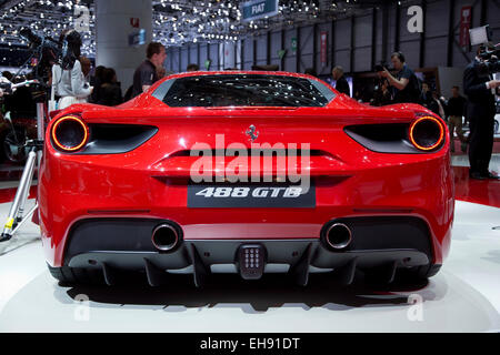 Ferrari 488 GTB lance au Salon de Genève 2015 Banque D'Images