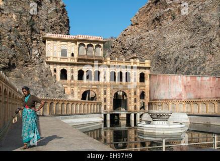 Monkey Temple (Galta Ji), Jaipur, Rajasthan, Inde Banque D'Images