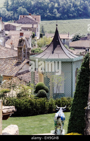 Vue sur toits de Saint-Emilion, Gironde, Aquitaine, France Banque D'Images