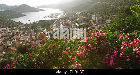 Vue de la ville de Kaş, côte lycienne, Antalya Province, Turkey Banque D'Images