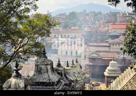 Temple de Pashupatinath et la crémation ghats, Khatmandu Banque D'Images