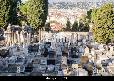 Cimetière sur la colline du Château (Cimetière Colline du Château de Nice) Banque D'Images