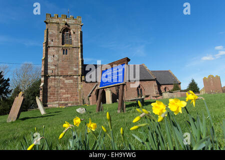 Village de Handley, Angleterre. Vue pittoresque du printemps de Handley All Saints Church. Banque D'Images