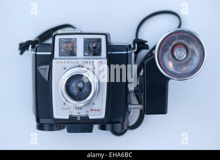 Brownie Kodak Vintage Twin 20 Appareil photo avec flash Banque D'Images