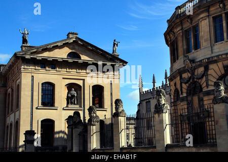 Le Clarendon Building et le Sheldonian Theatre d'Oxford, Angleterre Banque D'Images