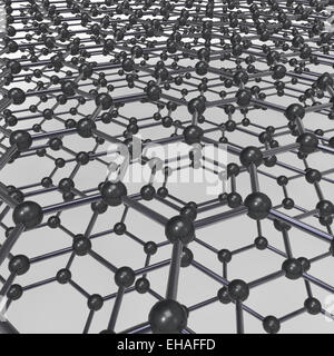 Modèle schématique des couches microscopiques de structures moléculaires graphène Banque D'Images