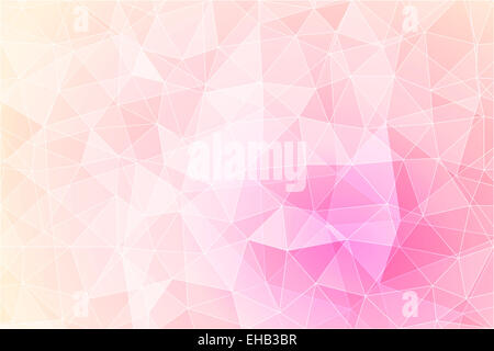 Résumé fond rose géométrique avec des polygones triangulaires, faible illustration style poly Banque D'Images