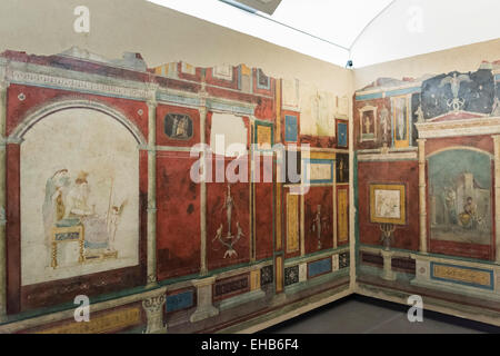 Rome. L'Italie. Reconstruction de fresque chambre Villa della Farnesina. Palais Massimo alle Terme, Museo Nazionale Romano. Banque D'Images