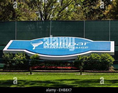 Palm Harbor, Florida, USA. 10 mars, 2015. Championnat de Valspar panneau près du 12ème trou au Innisbrook Resort (Copperhead) à Palm Harbor FL. Credit : Cal Sport Media/Alamy Live News Banque D'Images