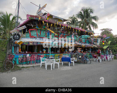 Restaurant à Puerto Viejo de Talamanca, Costa Rica Banque D'Images