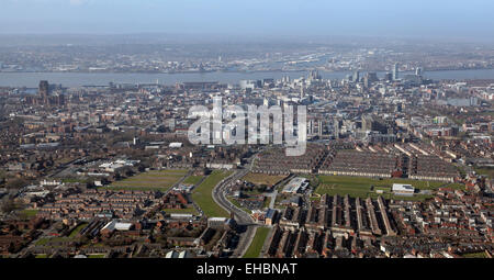Vue aérienne de la ville de Liverpool, Royaume-Uni Banque D'Images