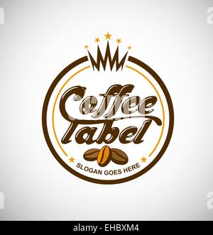 Logo café vecteur. Pour un label de création d'une entreprise de café Banque D'Images