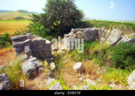 Cerumbelle pyramide préhistorique et de l'autel en Sicile Banque D'Images