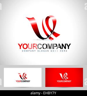 Lettre V Logo design. Vecteur de création de logo lettre v avec carte de visite modèle de conception. Banque D'Images