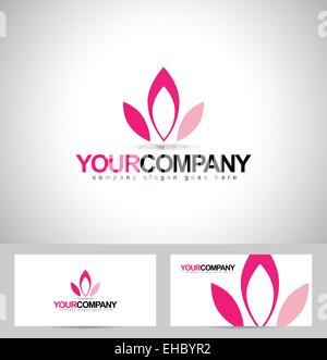 Conception de logo Lotus. Logo fleurs concept. Pétales de fleurs Création de carte de visite avec design Banque D'Images