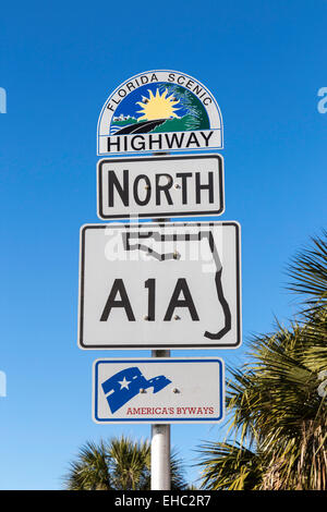 L'autoroute A1A SIGNER, Florida, USA Banque D'Images