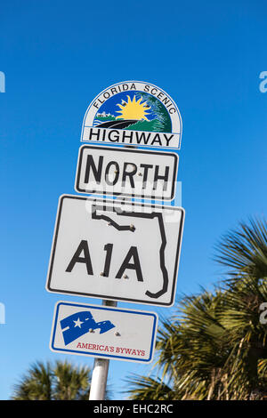 L'autoroute A1A SIGNER, Florida, USA Banque D'Images