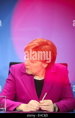 Berlin, Allemagne. Mar 11, 2015. La chancelière allemande, Angela Merkel, assiste à une conférence de presse conjointe après une réunion à la chancellerie à Berlin, Allemagne, le 11 mars 2015. Credit : Zhang Fan/Xinhua/Alamy Live News Banque D'Images