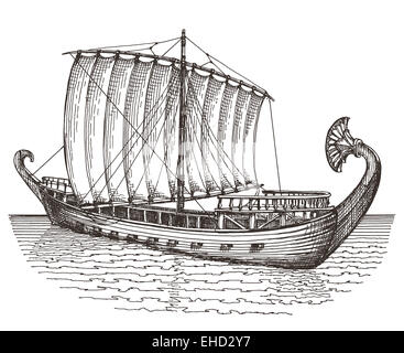 Modèle de conception de logo vector navire. voile ou de transport. Banque D'Images