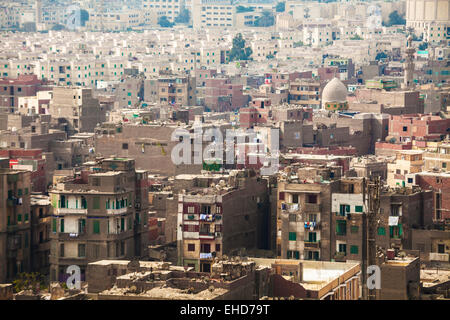 Vue sur Le Caire depuis la Citadelle. Banque D'Images