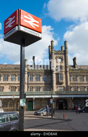 La gare de Shrewsbury, Shropshire, Angleterre. Banque D'Images