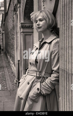 Fashion portrait, Cambridge en Angleterre, monochrome Banque D'Images