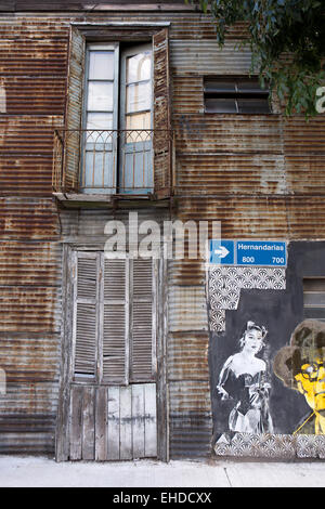 L'ARGENTINE, Buenos Aires, La Boca, Buenos Aires, maison fabriqué à partir de la tôle ondulée Banque D'Images