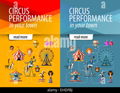 Modèle de conception de logo vector cirque. divertissement ou afficher l'icône. Banque D'Images