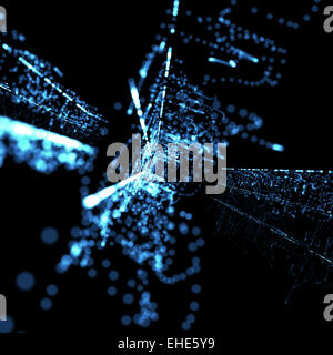 Néon bleu Résumé Contexte technologique Banque D'Images