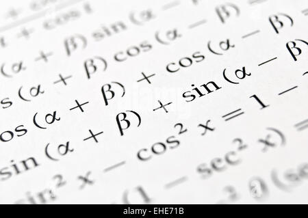 Les formules d'Algèbre close up. Banque D'Images