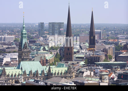 Vue sur toits de Hambourg Banque D'Images