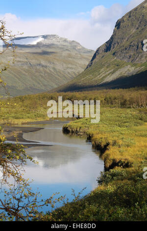 Paysage dans le Parc National de Sarek, Suède Banque D'Images