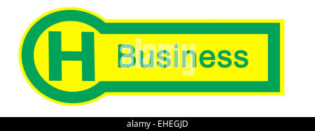 Bus stop sign business Banque D'Images