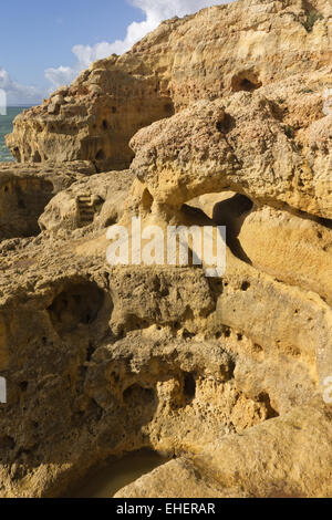 Formations rocheuses d'Algar Seco Banque D'Images