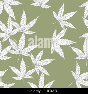 Feuilles de cannabis, modèle homogène. Banque D'Images