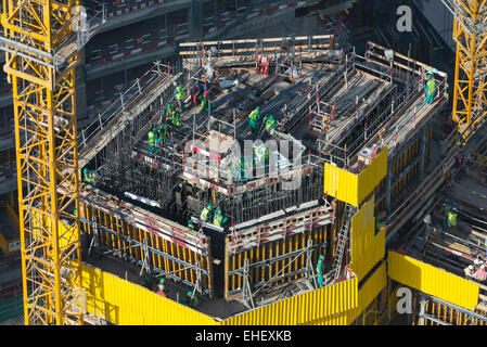 Site de construction de tours d'appartement gratte-ciel tour à Dubaï Émirats Arabes Unis Banque D'Images