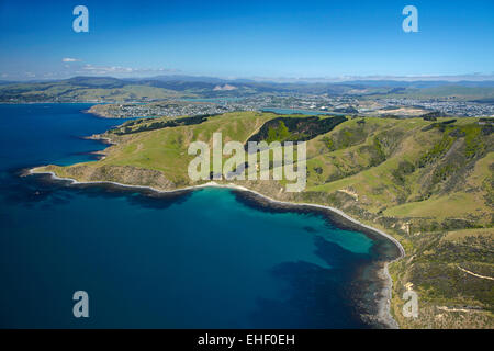 Baie ouverte, Porirua, Wellington, Île du Nord, Nouvelle-Zélande - vue aérienne Banque D'Images