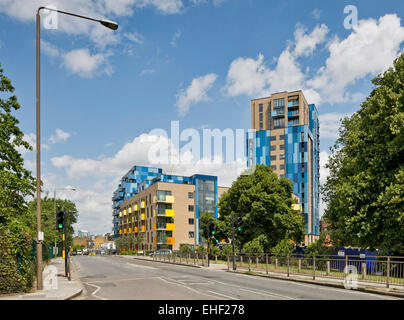 Central Park Apartments, Lewisham, Londres, Royaume-Uni. Architecte : bptw partenariat, 2014. Banque D'Images