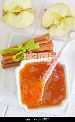 confiture et pommes Banque D'Images