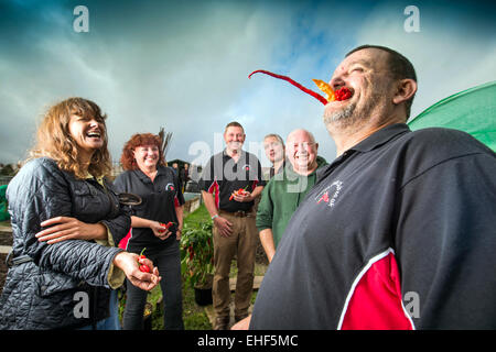 Les membres du Club de Chili Clifton Bristol réunion à l'attribution de Dovercourt UK Banque D'Images