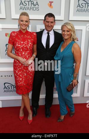 Sydney, Australie. 12 mars 2015. L'ASTRA Prix reconnaissent les meilleurs dans la télévision par abonnement. Les célébrités sont arrivés sur le tapis rouge à l'étoile à Sydney, Australie. Sky News en image correspondant aux affaires nationales Celina Edmonds. Crédit : Richard Milnes/Alamy Live News Banque D'Images