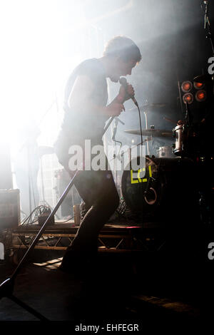 Los Campesinos ! Live au Bestival sur l'île de Wight en 2011. Banque D'Images